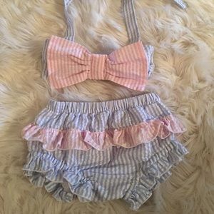 Toddler seersucker swim wear!